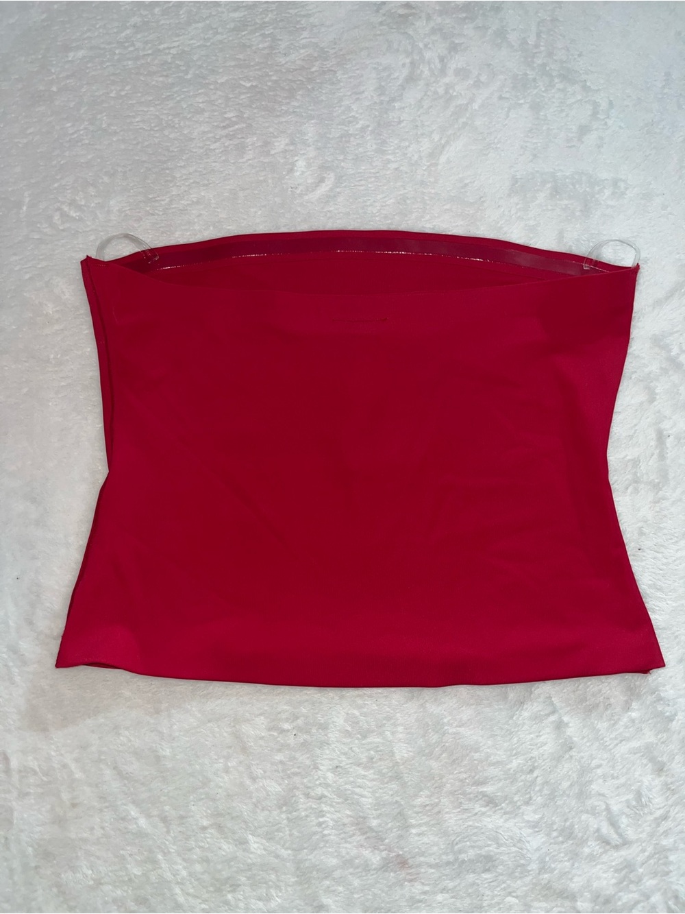 ANWND Strapless Tube Top Red Wireless Longline Bandeau with Silicone Edge Large